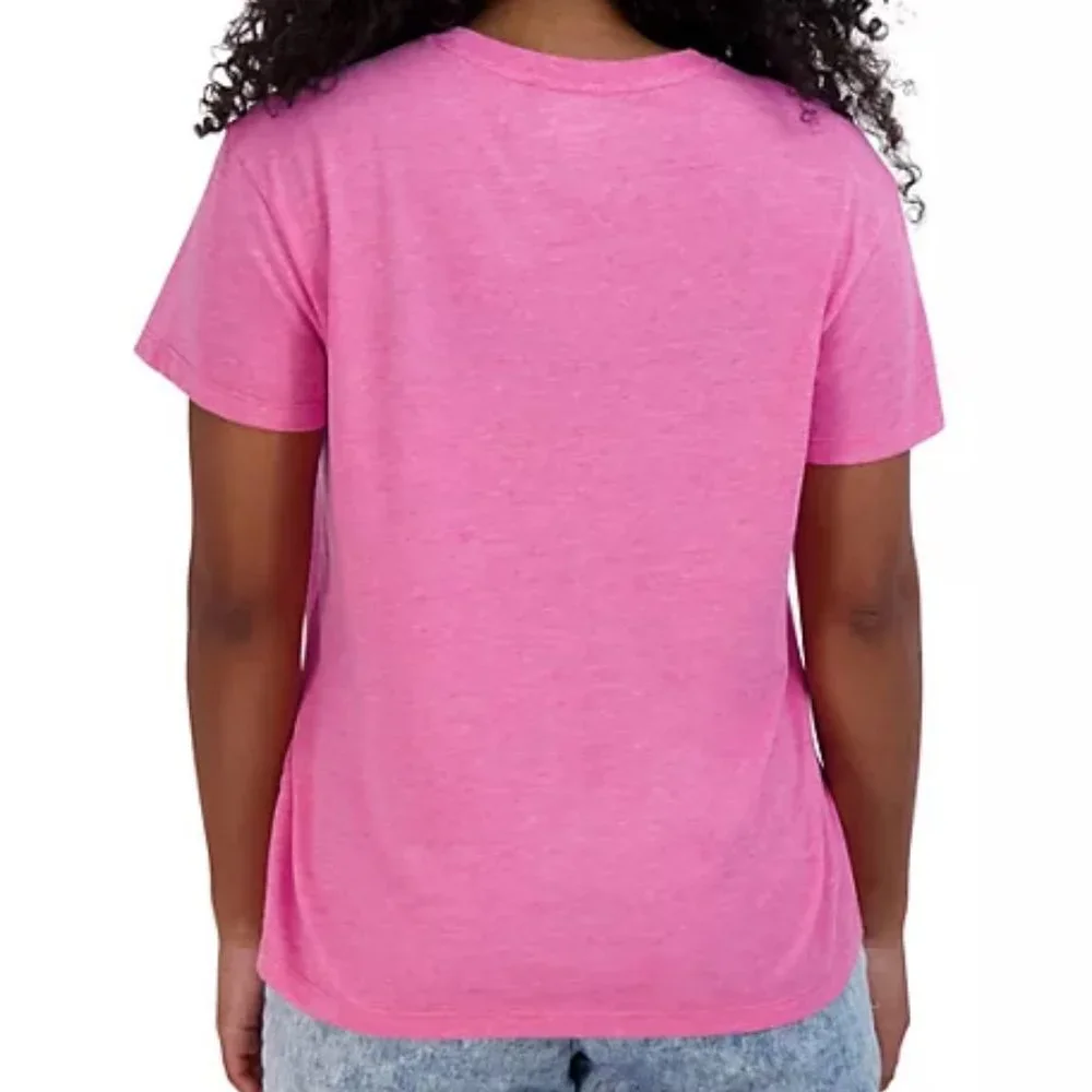 NWT BARBIE VELVET GRAPHIC BRIGHT PINK  SHORT SLEEVE T-SHIRT BARBIE CAR SMALL - Picture 3 of 5
